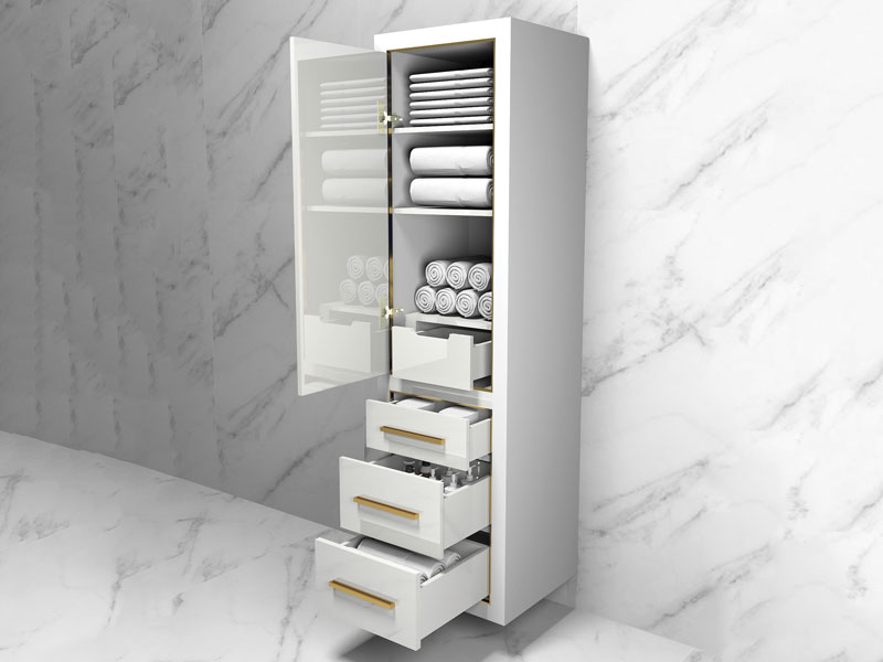 Wall Hung Linen Cabinet Collection with open door