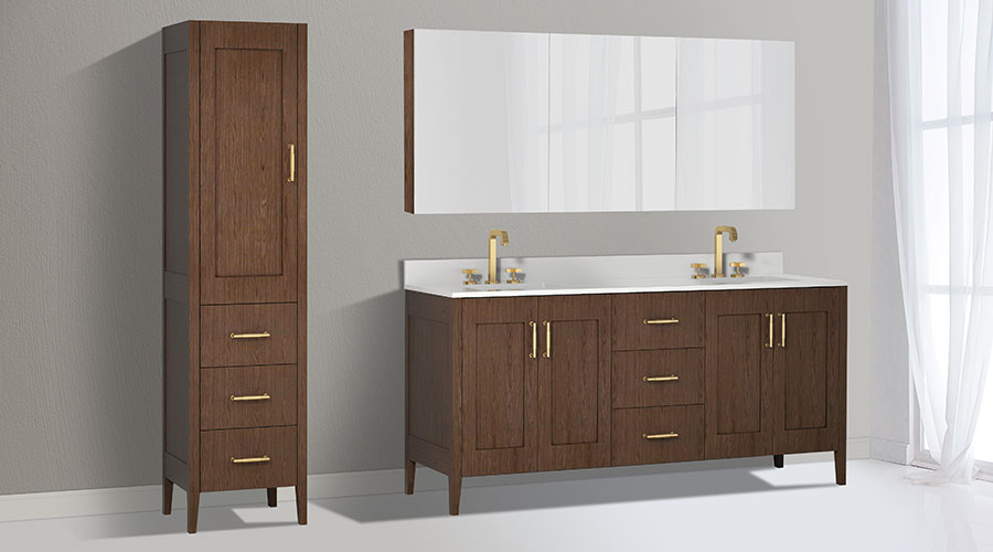 Linen Cabinets Madeli Functional, 36 Vanity With Matching Linen Cabinet